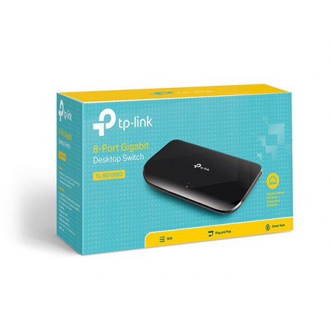 TP-LINK | Switch | TL-SG1008D | Unmanaged | Desktop | 1 Gbps (RJ-45) ports quantity 8 | Power supply type External | 36 month(s) - 6